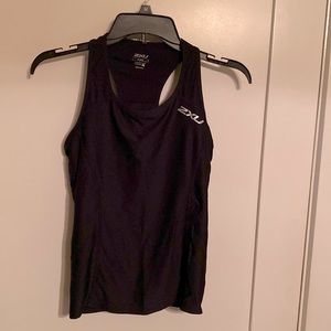 Compression top that has silver reflective lettering:)